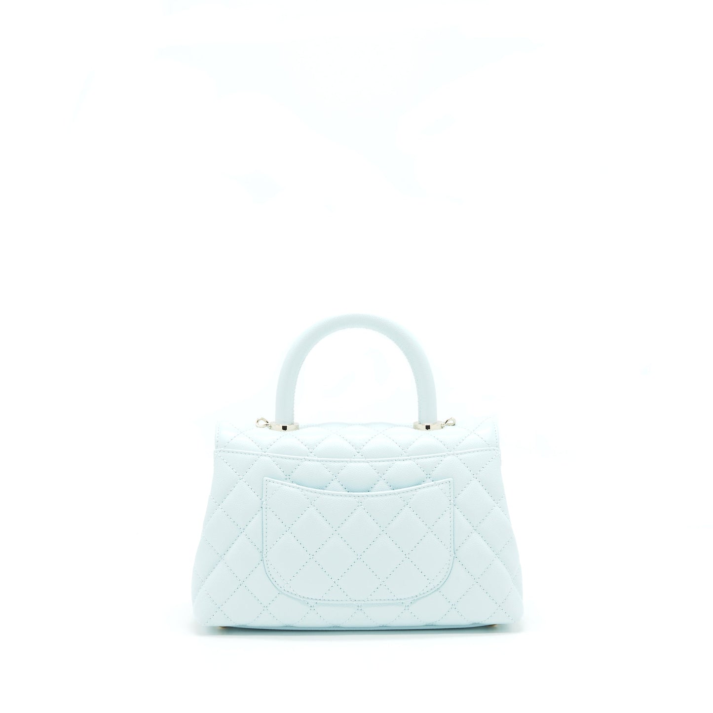 Chanel 21K Baby Blue Coco Handle Small (Old Mini) 24cm LGHW (microchip)