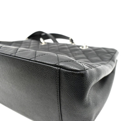 CHANEL Grand Shopping Quilted Caviar Leather GST Tote Bag Black