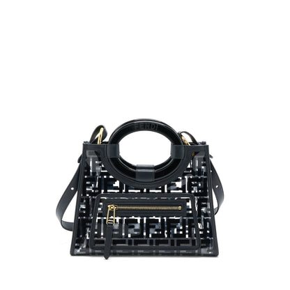 Fendi Transparent Small Runaway Tote /Leather Black