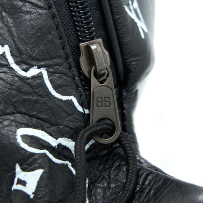Balenciaga Graffiti Waist Purse Leather Black Ruthenium Hardware