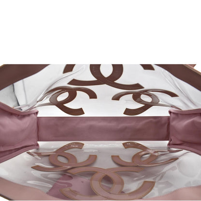 Chanel  Coco Logo PVC Vinyl Tote Shoulder Bag Light Pink