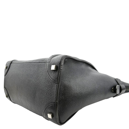 CELINE Drummed Mini Luggage Calfskin Leather Tote Bag Black