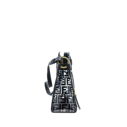 Fendi Transparent Small Runaway Tote /Leather Black