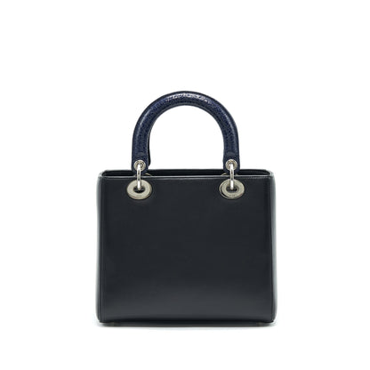 Dior Medium Lady Dior Purse limited edition black/ Blue