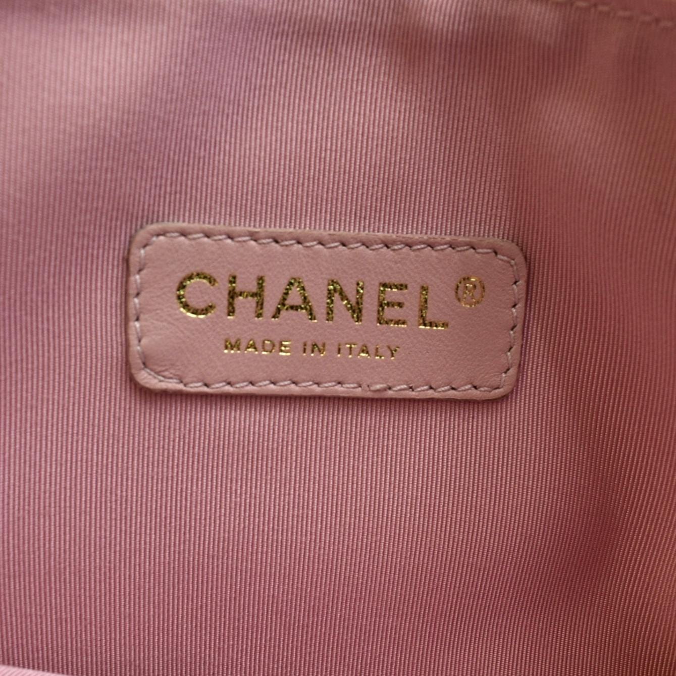 Chanel  Coco Logo PVC Vinyl Tote Shoulder Bag Light Pink