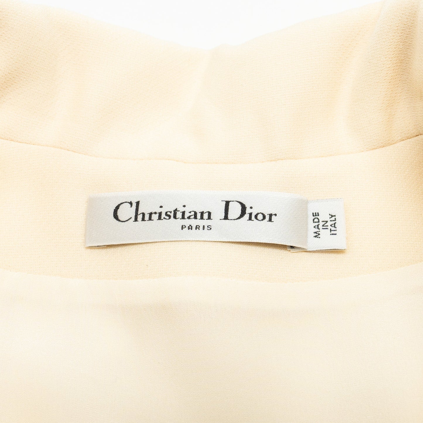 Dior Size 38 Zip Dress with belt Wool/Silk Ecru
