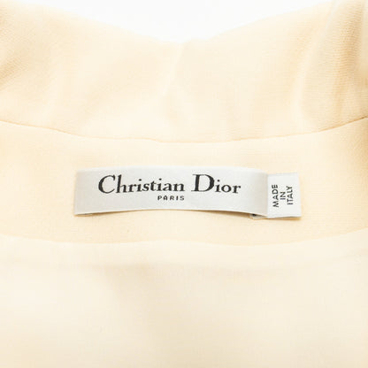 Dior Size 38 Zip Dress with belt Wool/Silk Ecru