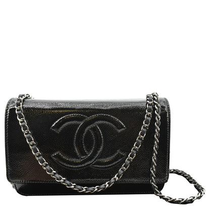 CHANEL CC WOC Caviar Leather Wallet on Chain Shoulder Bag Black