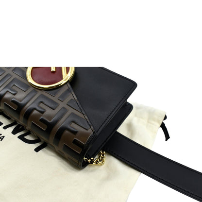FENDI Liberty F Vitello Leather Crossbody Belt Bag Black