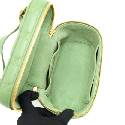 Dior Small Diortravel Vanity Case Cannage Lambskin Green