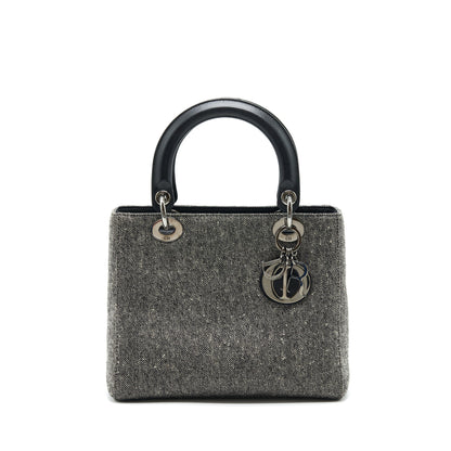 Dior Lady Dior Medium Fabric Dark Grey