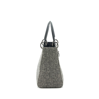 Dior Lady Dior Medium Fabric Dark Grey