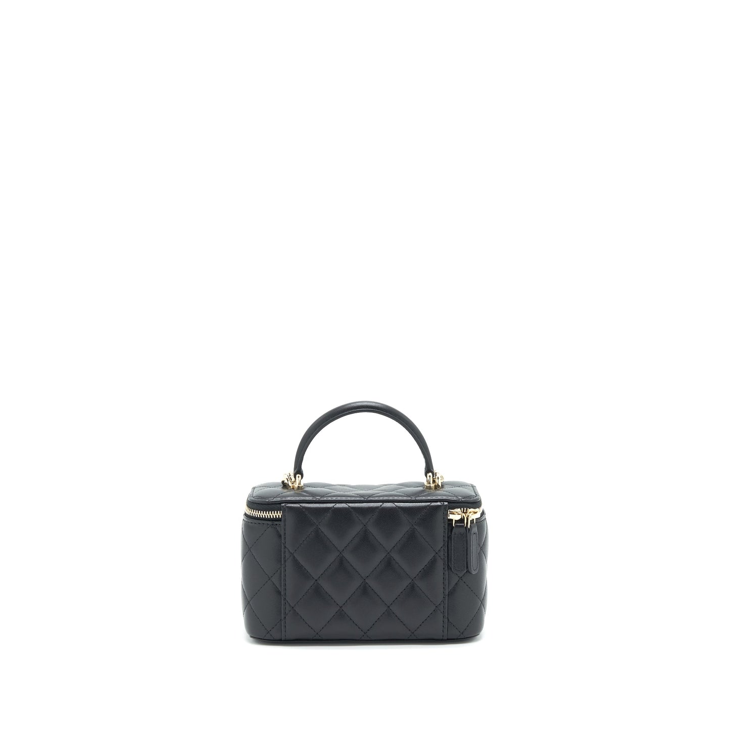 Chanel Top Handle Long Vanity with Chain lambskin black LGHW