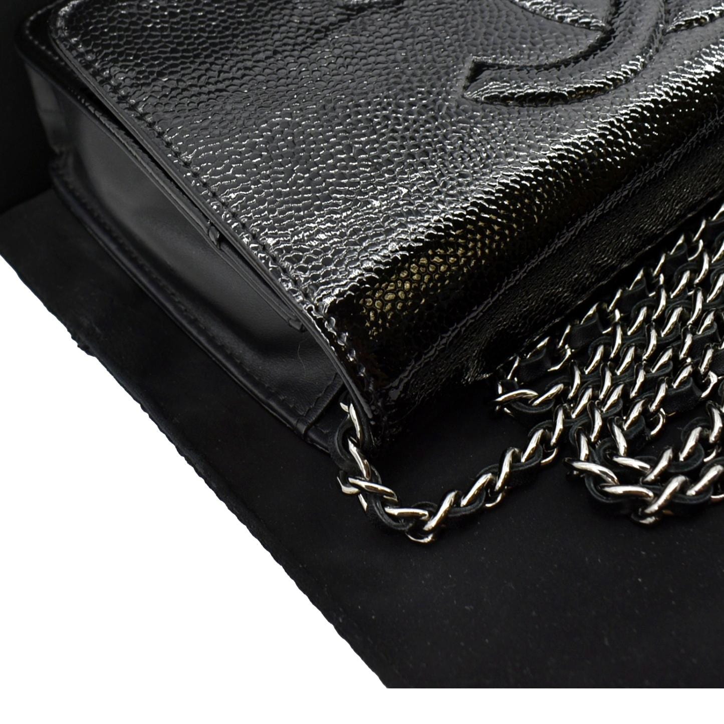 CHANEL CC WOC Caviar Leather Wallet on Chain Shoulder Bag Black