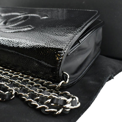 CHANEL CC WOC Caviar Leather Wallet on Chain Shoulder Bag Black