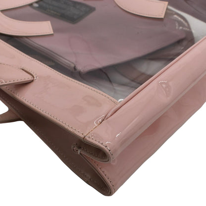 Chanel  Coco Logo PVC Vinyl Tote Shoulder Bag Light Pink