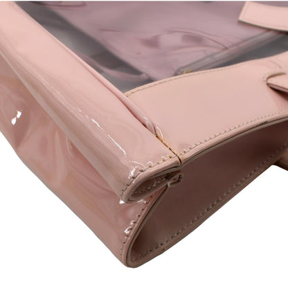 Chanel  Coco Logo PVC Vinyl Tote Shoulder Bag Light Pink