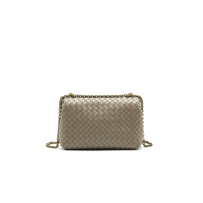 Bottega Veneta Baby Olympia Purse Grey
