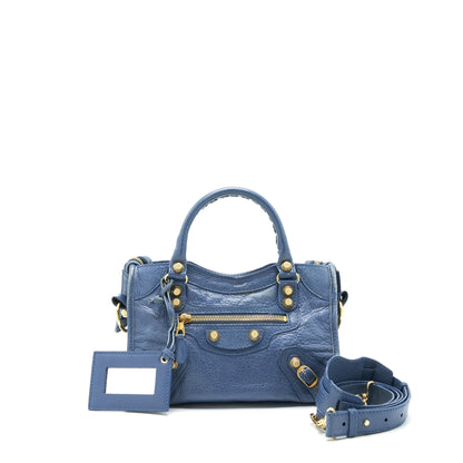 Balenciaga mini City Crossbody Purse blue