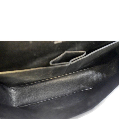 CHANEL Classic Medium Double Flap Quilted Caviar Leather Shoulder Bag Black