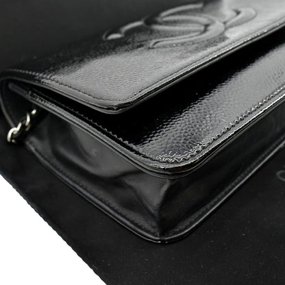 CHANEL CC WOC Caviar Leather Wallet on Chain Shoulder Bag Black