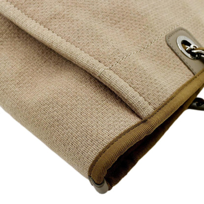 CHANEL Deauville Canvas Tote Bag Beige