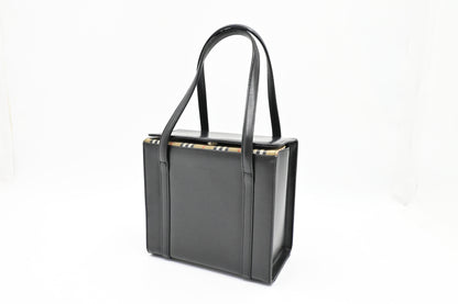 Burberry Box Handbag in Black Leather