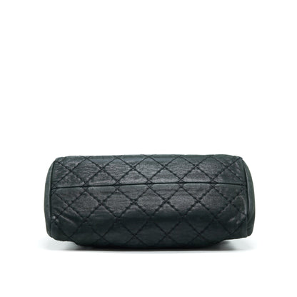 CHANEL JUST MADEMOISELLE BOWLING BAG QUILTED LEATHER IN BLACK BHW