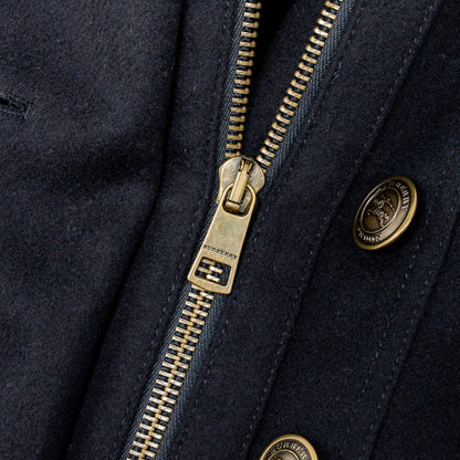 Burberry Size UK12 Detailed Button Trench Coat Virgin Wool/Cashmere Dark Blue