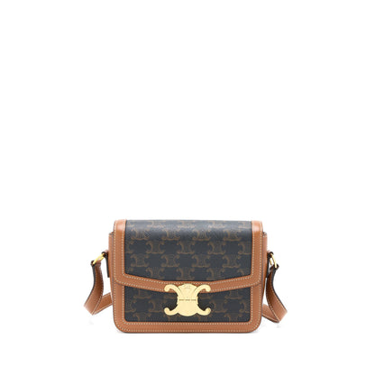 Celine Teen Triomphe Purse In Triomphe Canvas And Calfskin