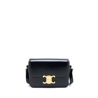 Celine Teen Triomphe Purse In Shiny Calfskin Black