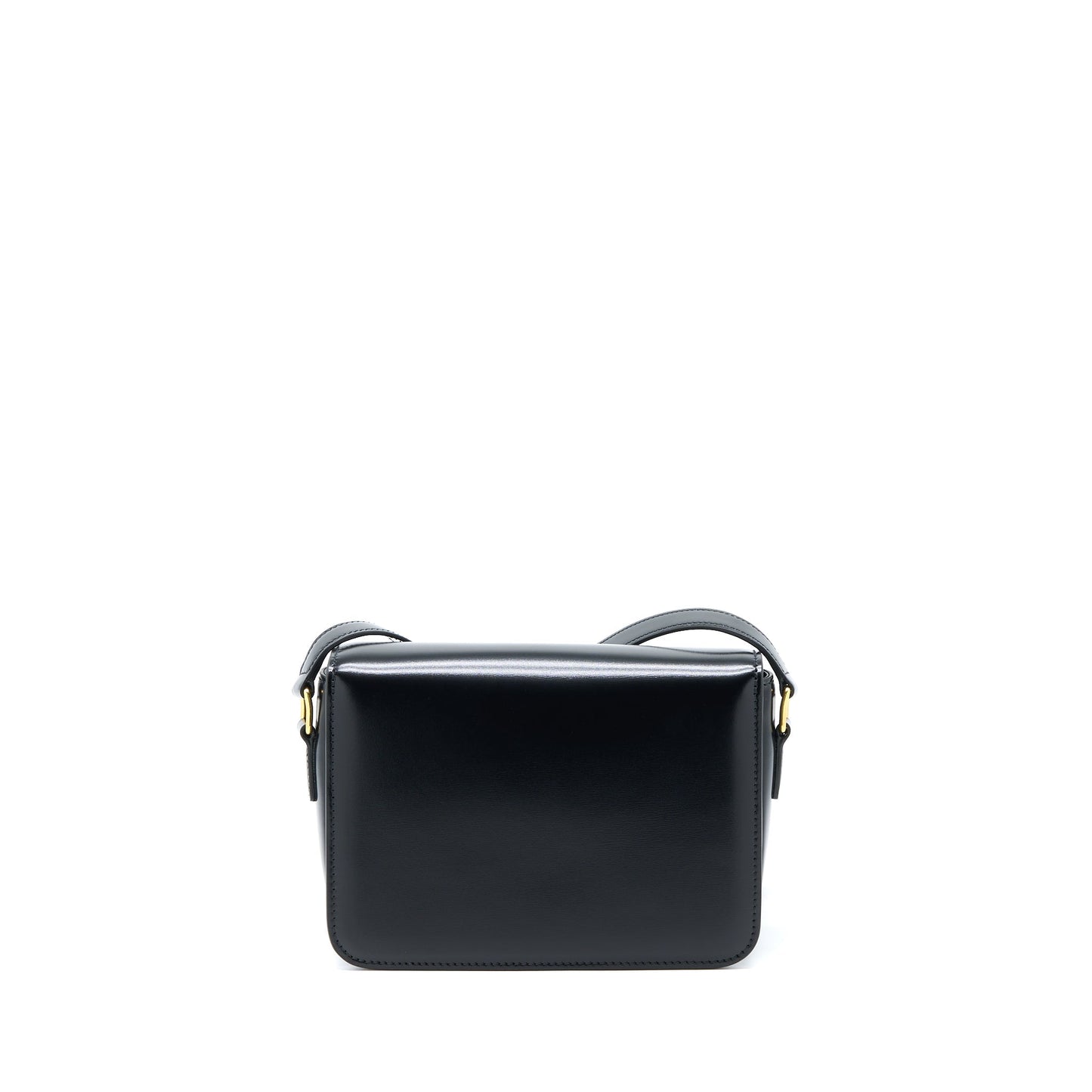 Celine Teen Triomphe Purse In Shiny Calfskin Black