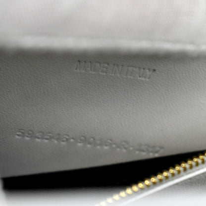BALENCIAGA Small Hourglass Crocodile Embossed Top Handle Shoulder Bag White