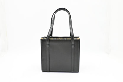 Burberry Box Handbag in Black Leather