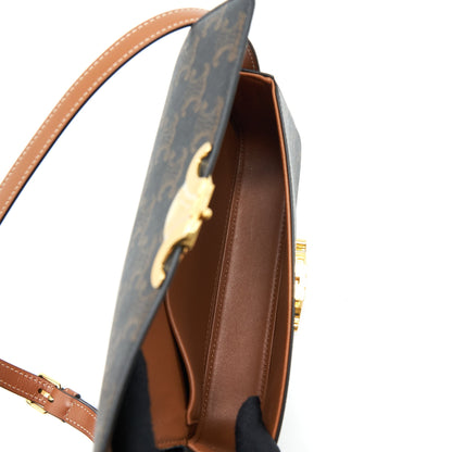 Celine Triomphe Mini Purse Calfskin Tan