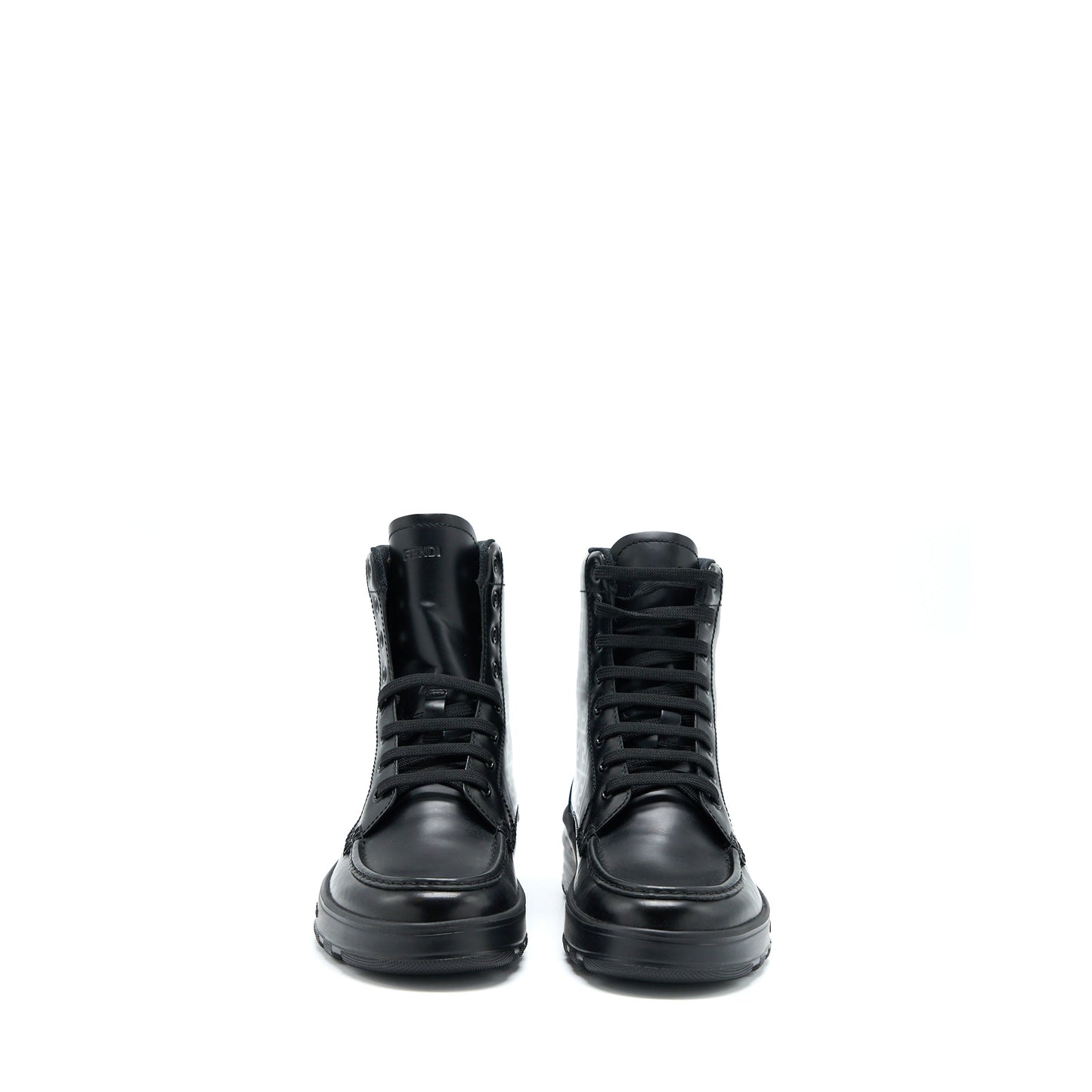 Fendi Size 6 Print Boots Calfskin Black
