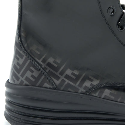 Fendi Size 6 Print Boots Calfskin Black