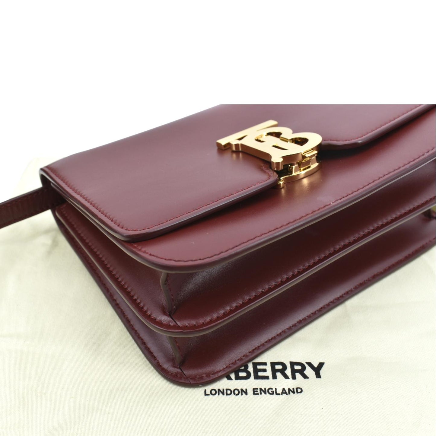 BURBERRY Tb Lola Leather Shoulder Bag Red