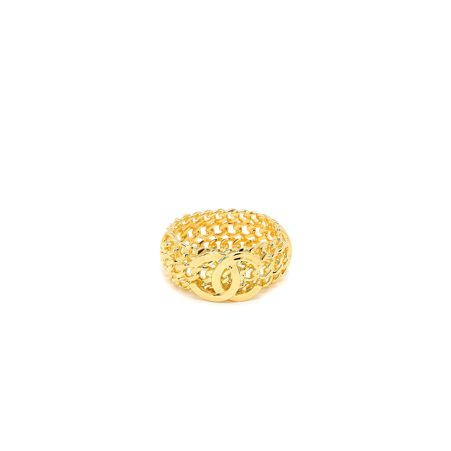 Chanel Giant Logo Bangle Gold Tone