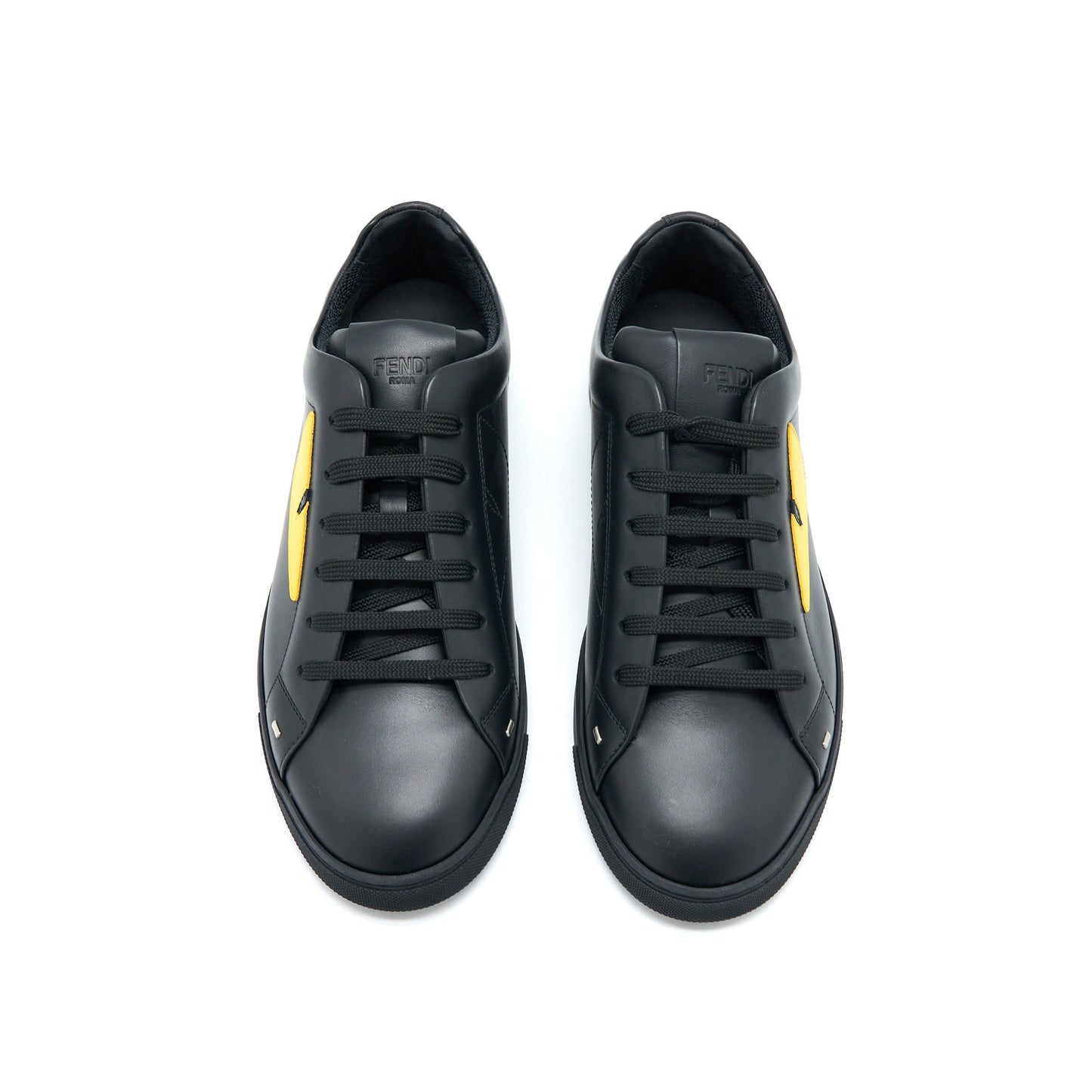 Fendi Size 5 Monster Sneaker Calfskin Black