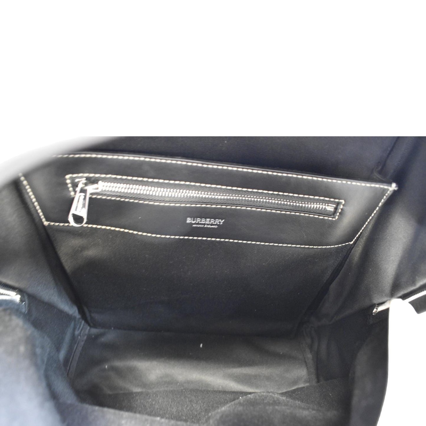 BURBERRY Rocco Check Fabric Backpack Navy Blue