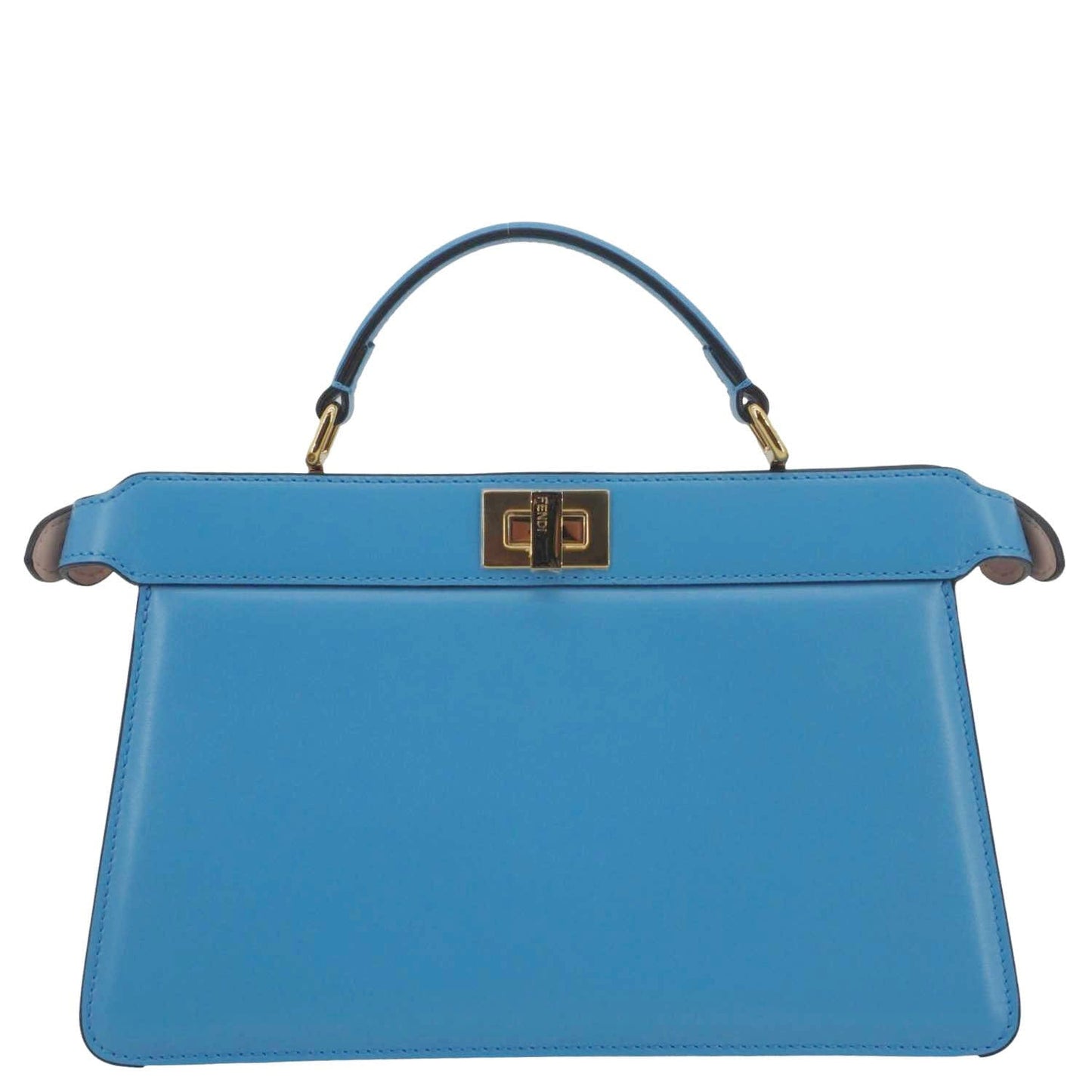 FENDI Peekaboo I SEE U East West Leather Crossbody Bag Blue