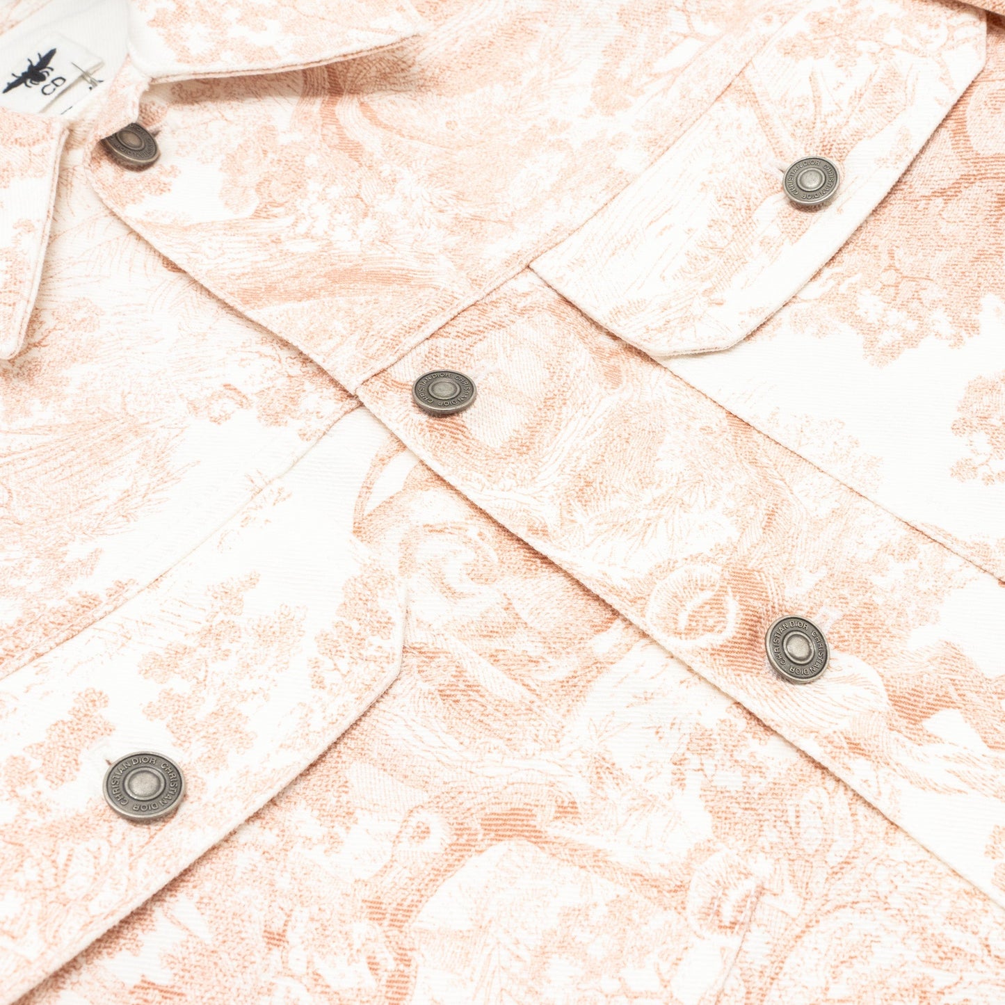 Dior Size 34 graphic print jacket neutrals cotton pink