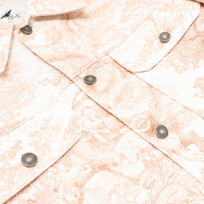 Dior Size 34 graphic print jacket neutrals cotton pink