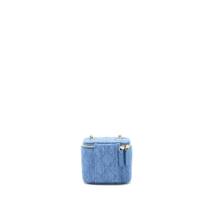 Chanel 22C Pearl Crush mini Vanity with Chain Denim GHW