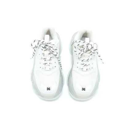 Balenciaga Size 36 Triple S Sneakers Clear Sole in White Double Foam/Mesh
