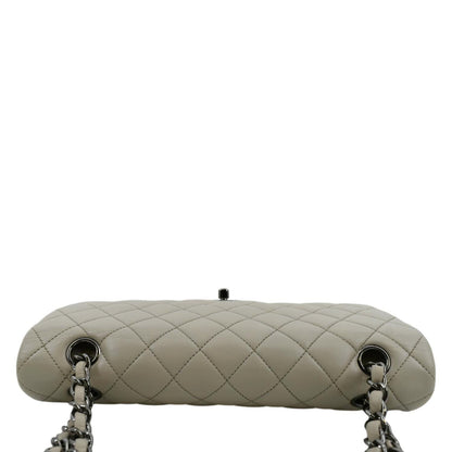CHANEL Classic Medium Double Flap Quilted Leather Shoulder Bag Ivory