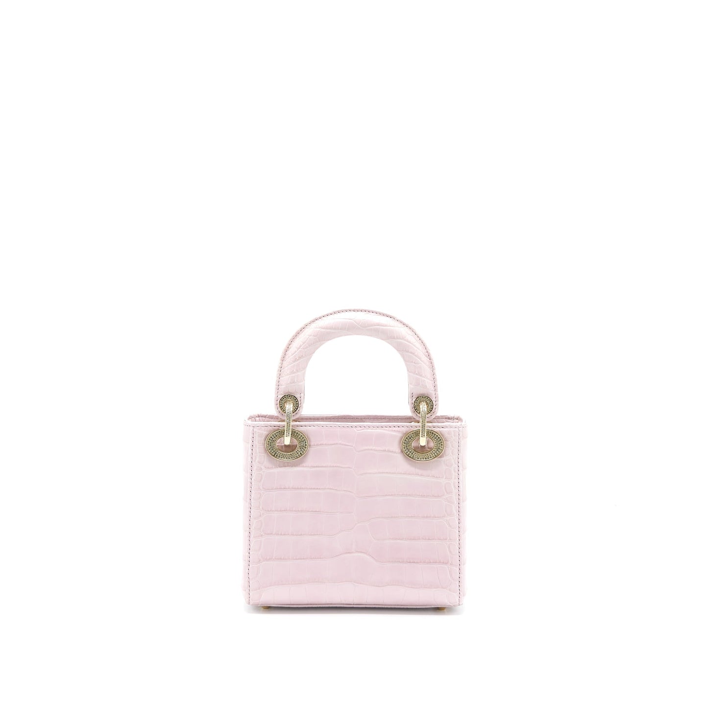 Dior Mini Lady Dior Alligator Mississippiensis Light Pink Crystal