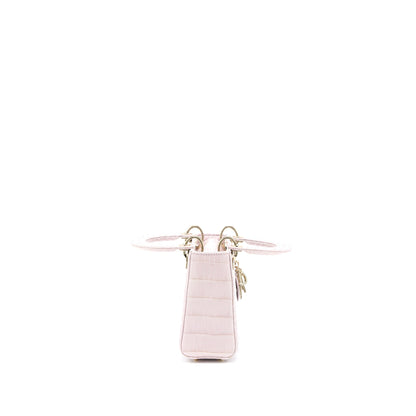 Dior Mini Lady Dior Alligator Mississippiensis Light Pink Crystal