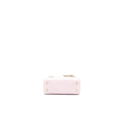 Dior Mini Lady Dior Alligator Mississippiensis Light Pink Crystal
